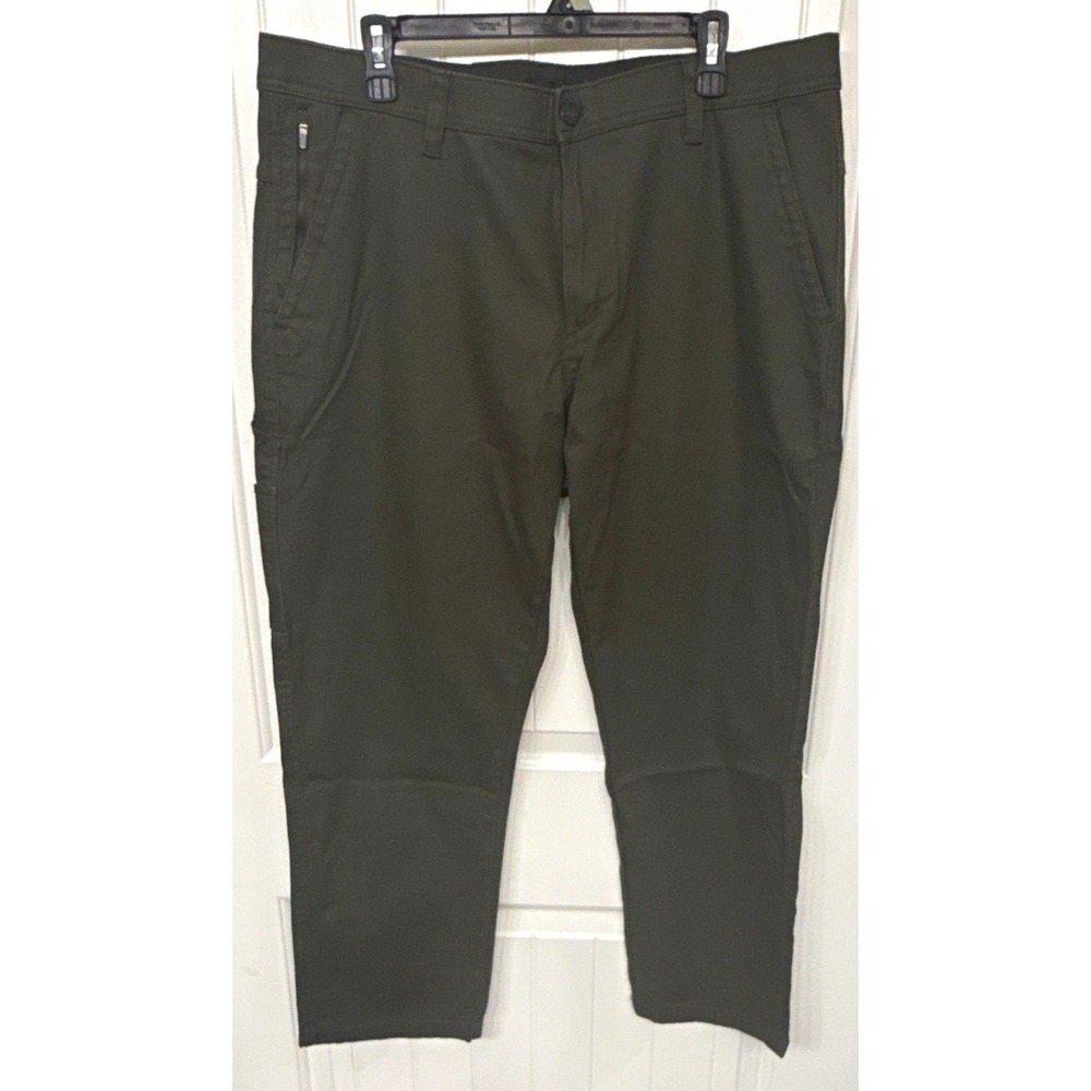 Weatherproof Men's Olive Twill Stretch Cargo Pants Flat Front Tapered 38W NWOT